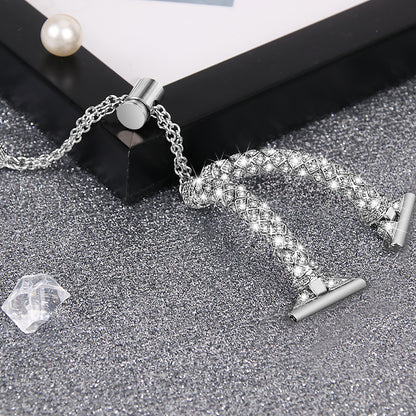 For Samsung Galaxy Watch Active / Watch Active2 44mm / Active2 40mm Rhinestone Jewelry Watch Strap 20mm Sliding Metal Wrist Band