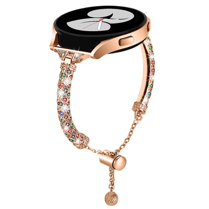 For Samsung Galaxy Watch Active / Watch Active2 44mm / Active2 40mm Rhinestone Jewelry Watch Strap 20mm Sliding Metal Wrist Band