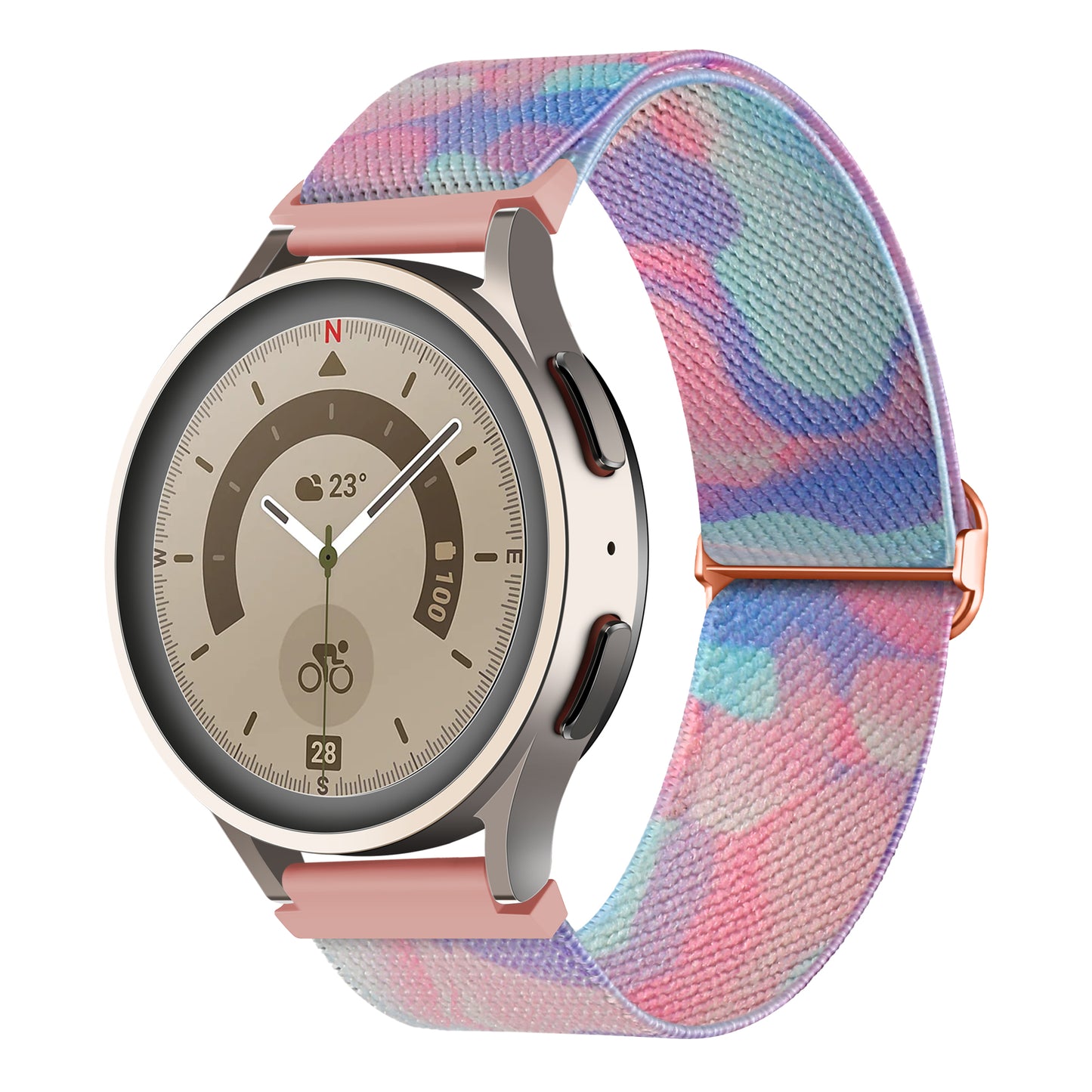 Nylon Watch Band for Coros Pace 2 / Apex 42mm , 20mm Pattern Adjustable Braided Loop Strap