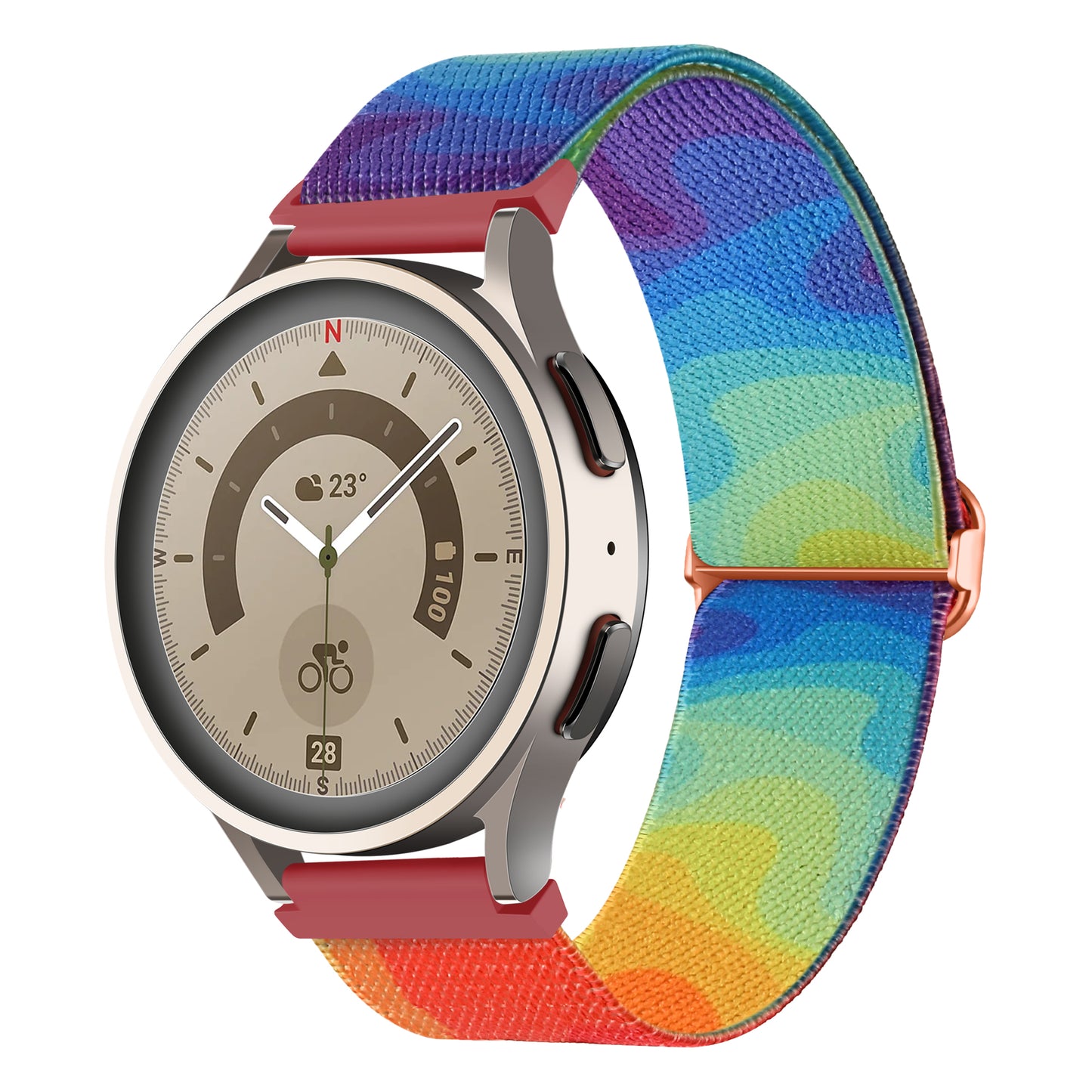 Nylon Watch Band for Coros Pace 2 / Apex 42mm , 20mm Pattern Adjustable Braided Loop Strap