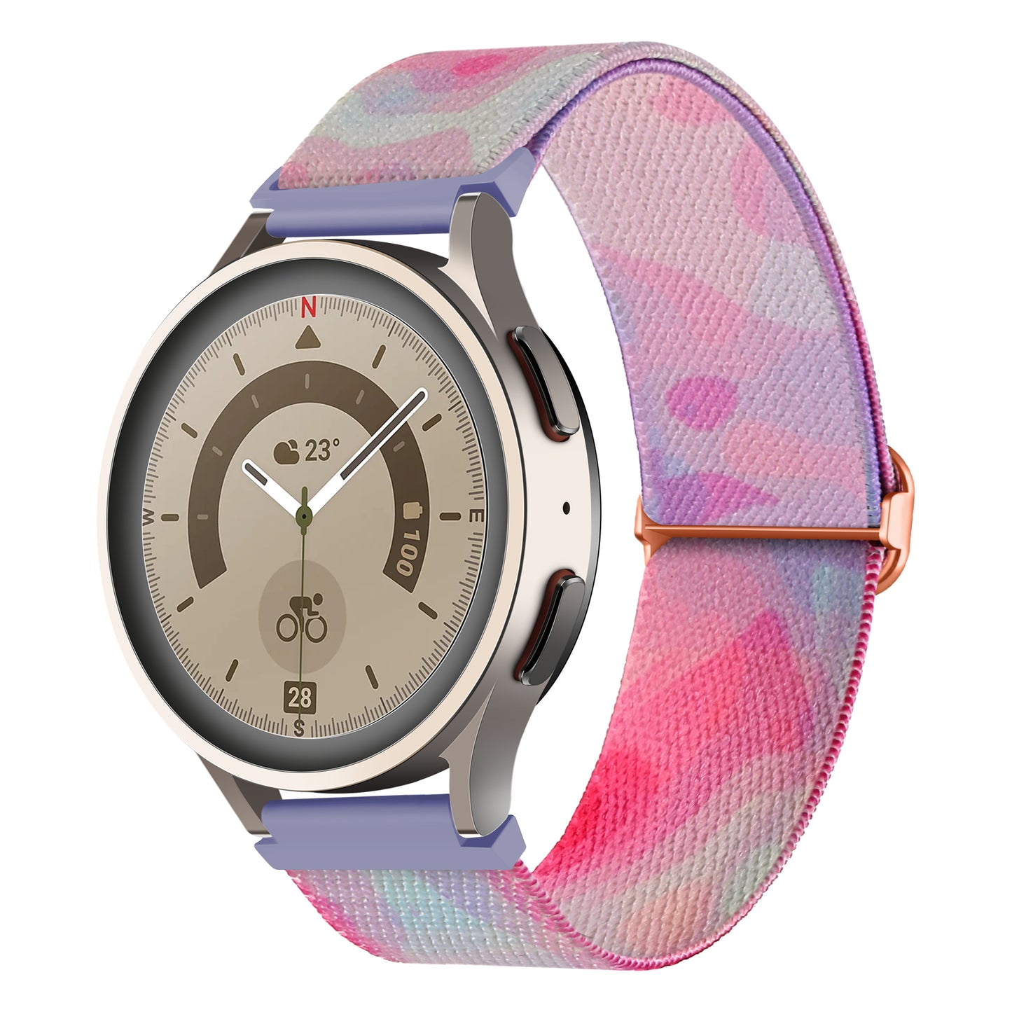 Nylon Watch Band for Coros Pace 2 / Apex 42mm , 20mm Pattern Adjustable Braided Loop Strap