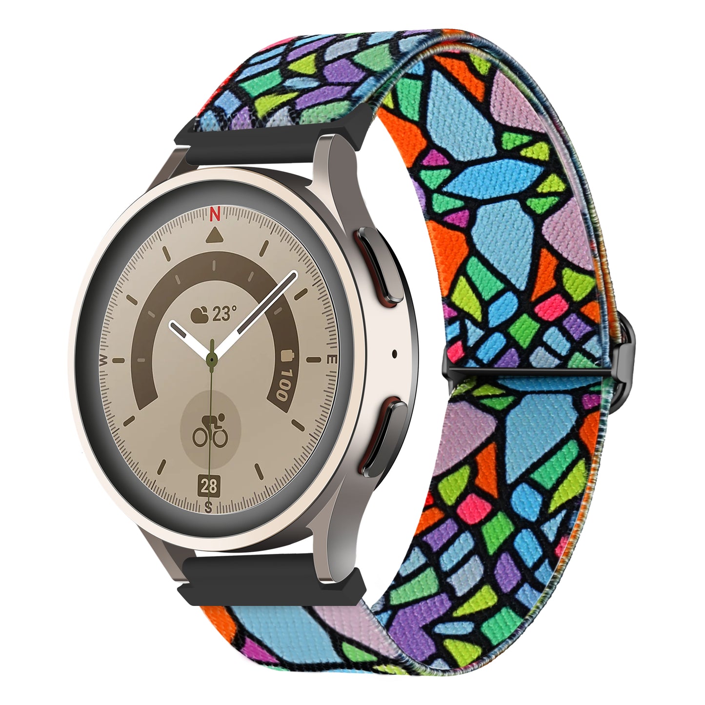 Pattern Watch Band for Coros Apex Pro / Apex 46mm , 22mm Nylon Braided Strap Replacement