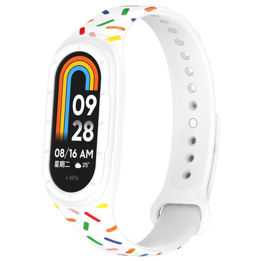 For Xiaomi Smart Band 8 Integrated Silicone Strap Colorful Spotted Replacement Wrist Band