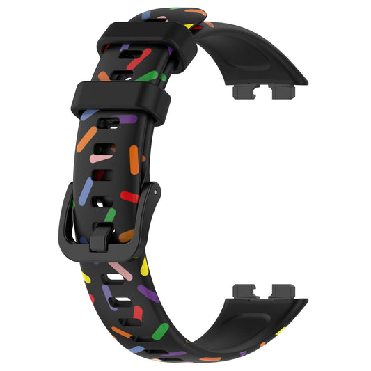 For Huawei Band 8 Colorful Spotted Silicone Strap Replacement Watch Band