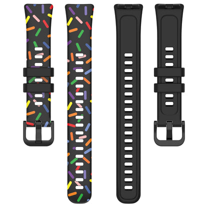 For Huawei Band 8 Colorful Spotted Silicone Strap Replacement Watch Band