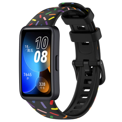 For Huawei Band 8 Colorful Spotted Silicone Strap Replacement Watch Band