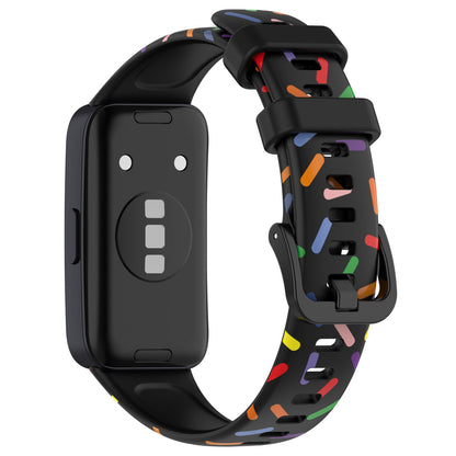 For Huawei Band 8 Colorful Spotted Silicone Strap Replacement Watch Band