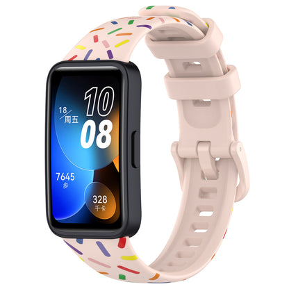 For Huawei Band 8 Colorful Spotted Silicone Strap Replacement Watch Band