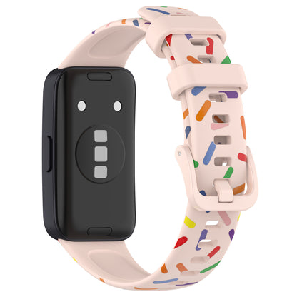 For Huawei Band 8 Colorful Spotted Silicone Strap Replacement Watch Band