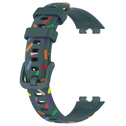 For Huawei Band 8 Colorful Spotted Silicone Strap Replacement Watch Band