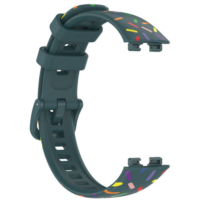 For Huawei Band 8 Colorful Spotted Silicone Strap Replacement Watch Band