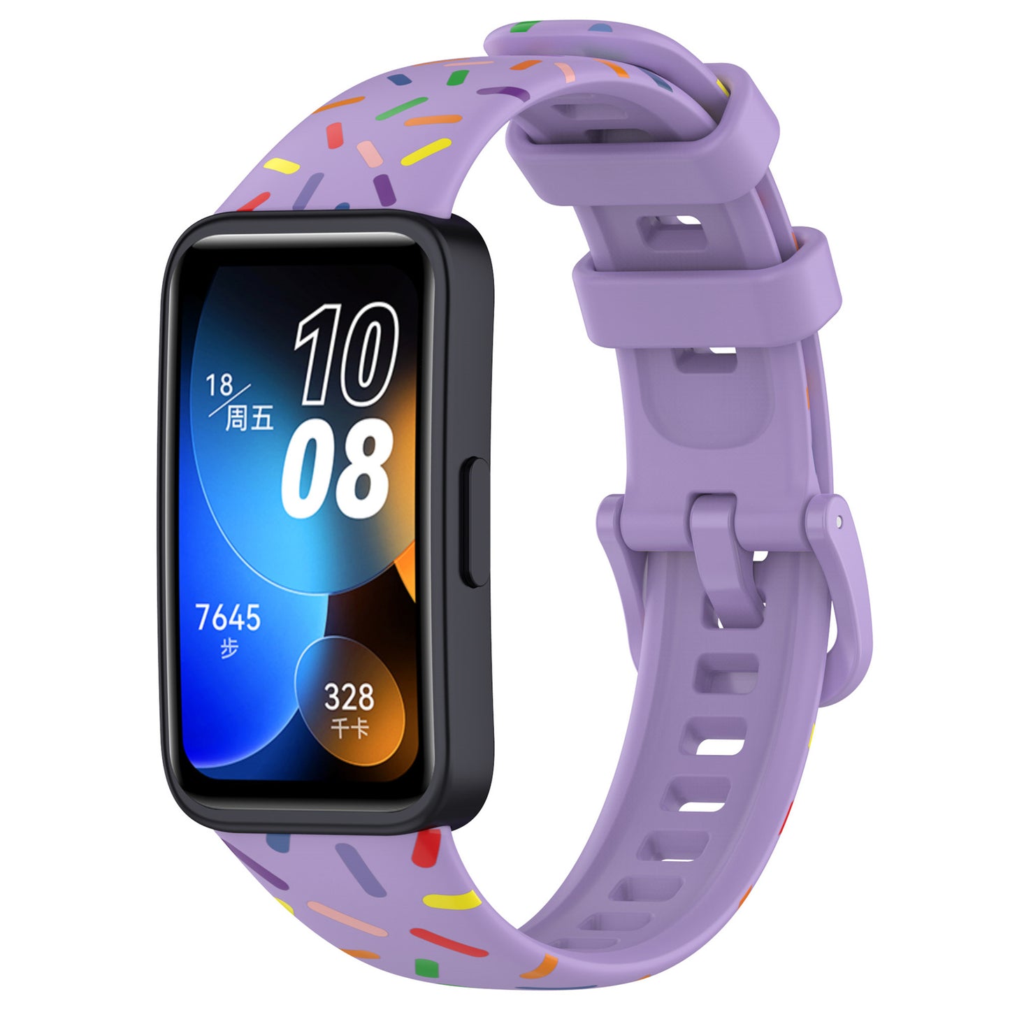 For Huawei Band 8 Colorful Spotted Silicone Strap Replacement Watch Band