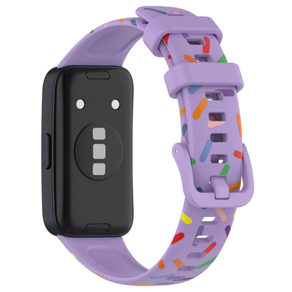 For Huawei Band 8 Colorful Spotted Silicone Strap Replacement Watch Band