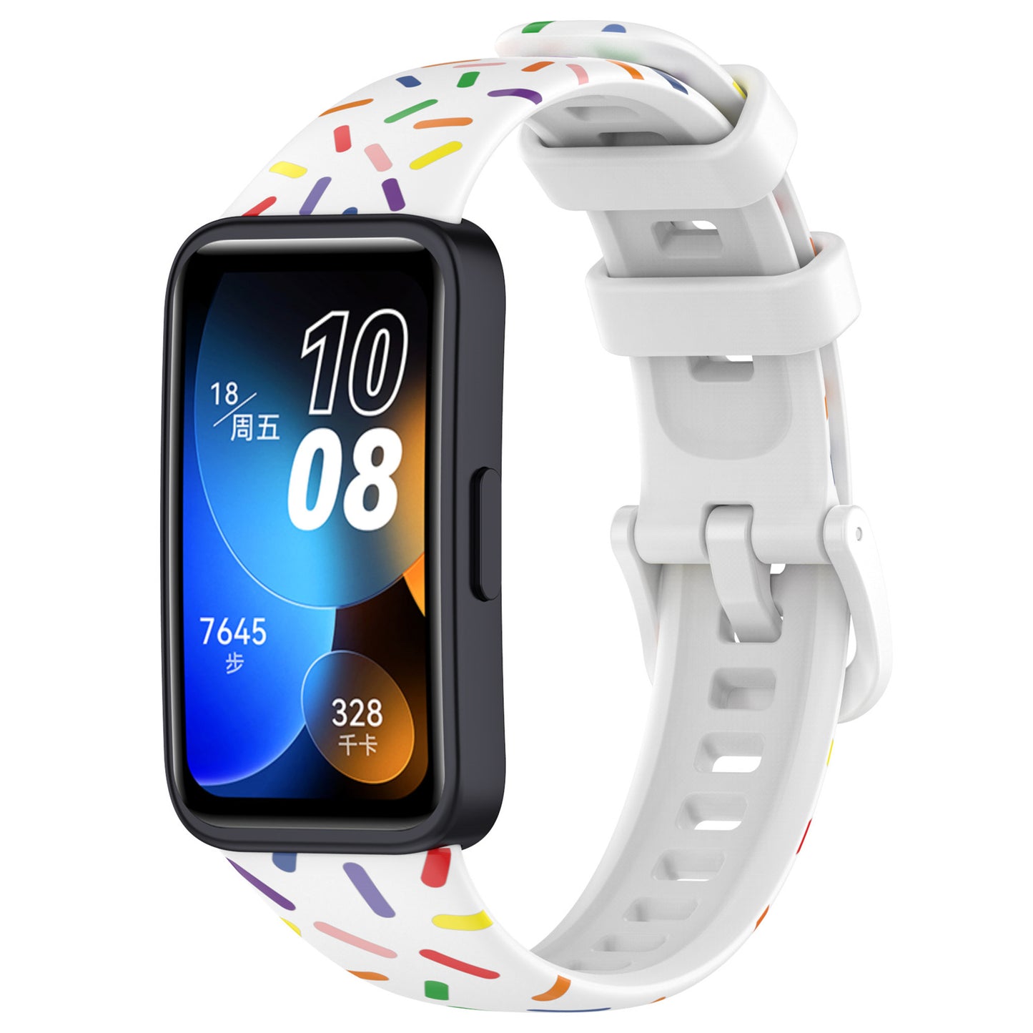 For Huawei Band 8 Colorful Spotted Silicone Strap Replacement Watch Band