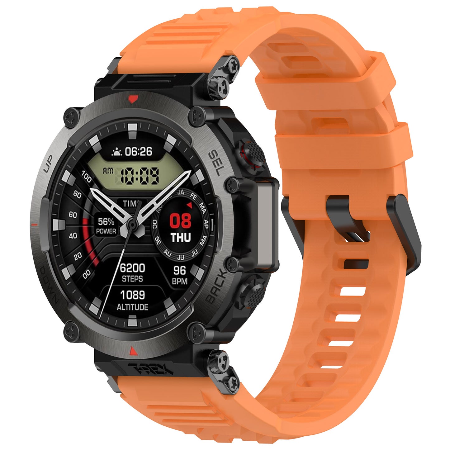 For Huami Amazfit T-rex Ultra A2142 Silicone Watch Strap Adjustable Wrist Band