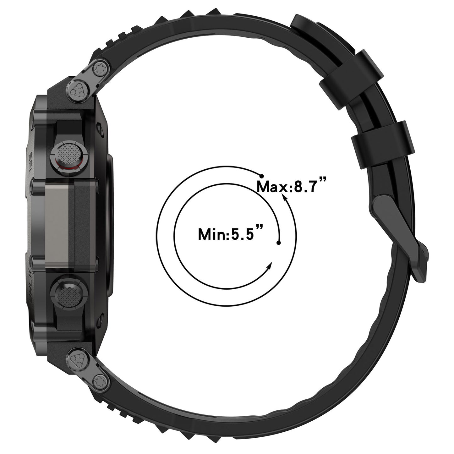 For Huami Amazfit T-rex Ultra A2142 Silicone Watch Strap Adjustable Wrist Band