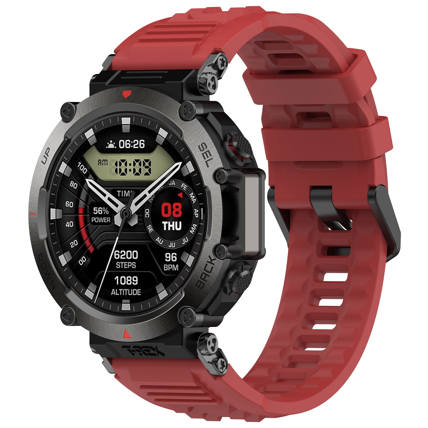 For Huami Amazfit T-rex Ultra A2142 Silicone Watch Strap Adjustable Wrist Band