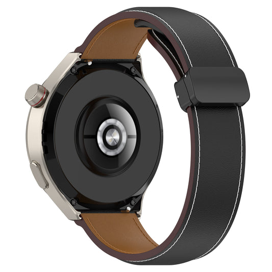 For Samsung Galaxy Watch 6 40mm 44mm / Watch 5 40mm 44mm Watch Band 20mm Genuine Cow Leather Folding Buckle Wrist Strap