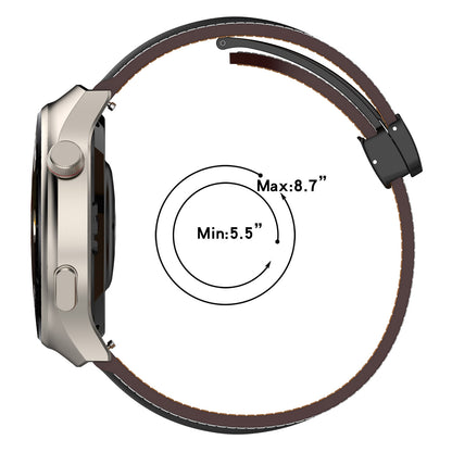 For Samsung Galaxy Watch 6 40mm 44mm / Watch 5 40mm 44mm Watch Band 20mm Genuine Cow Leather Folding Buckle Wrist Strap