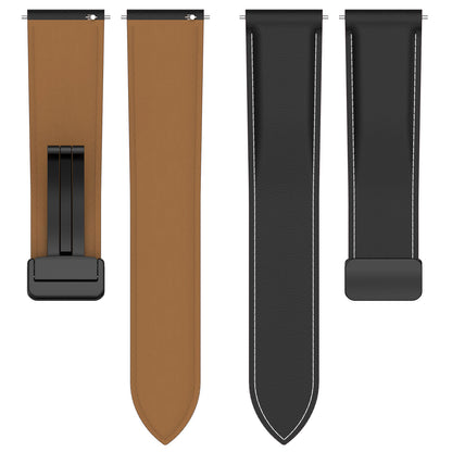 For Samsung Galaxy Watch 6 40mm 44mm / Watch 5 40mm 44mm Watch Band 20mm Genuine Cow Leather Folding Buckle Wrist Strap