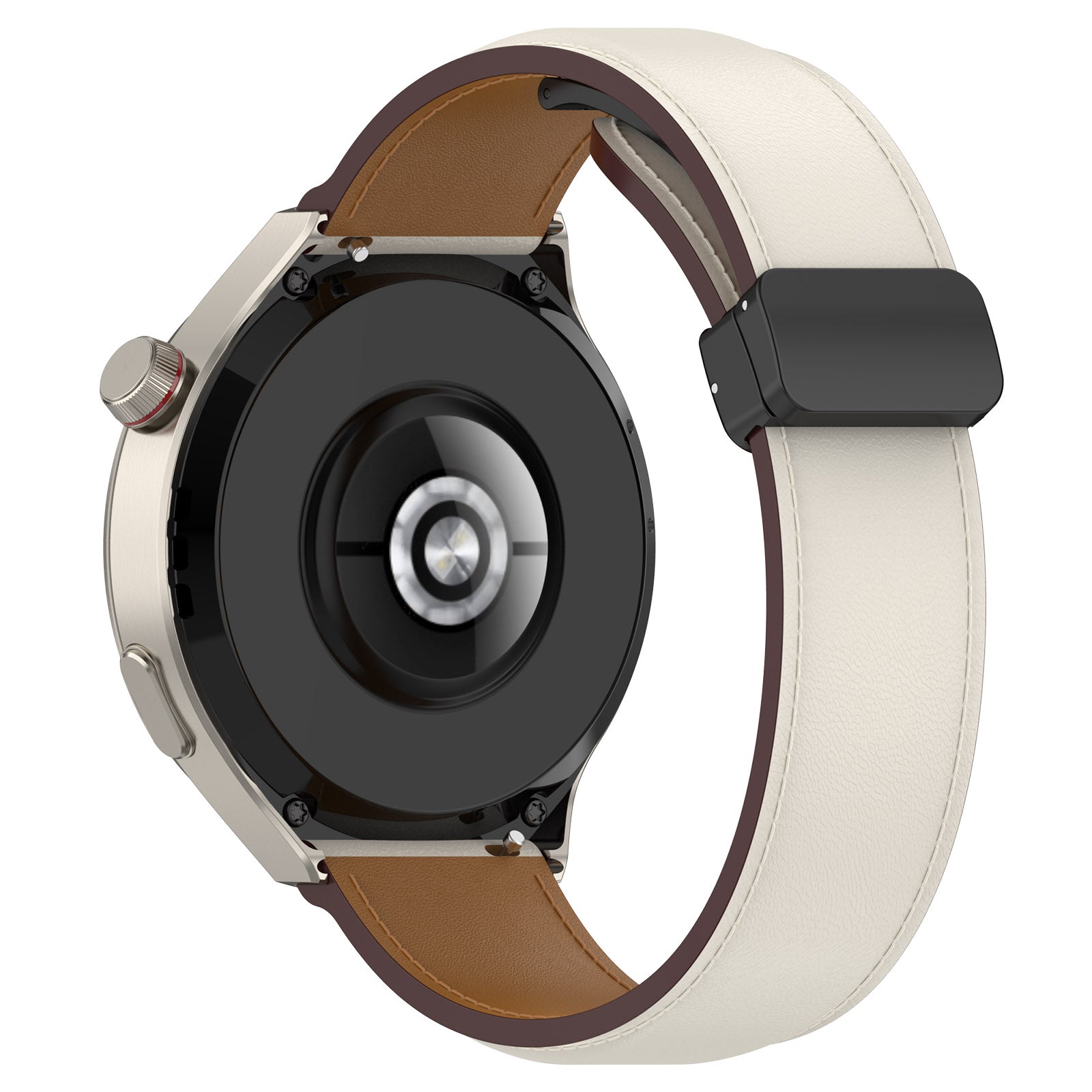 For Samsung Galaxy Watch 6 40mm 44mm / Watch 5 40mm 44mm Watch Band 20mm Genuine Cow Leather Folding Buckle Wrist Strap