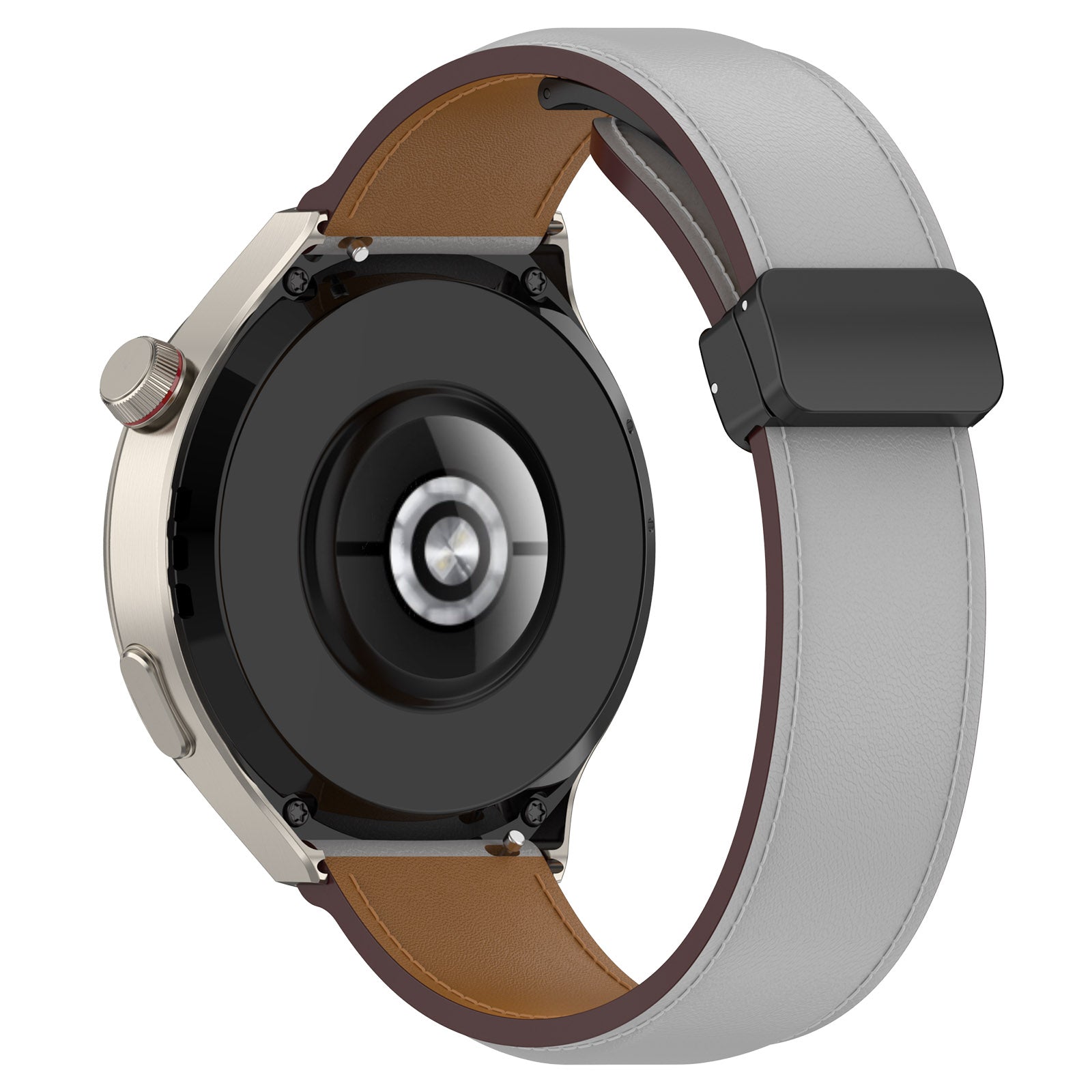 For Samsung Galaxy Watch 6 40mm 44mm / Watch 5 40mm 44mm Watch Band 20mm Genuine Cow Leather Folding Buckle Wrist Strap