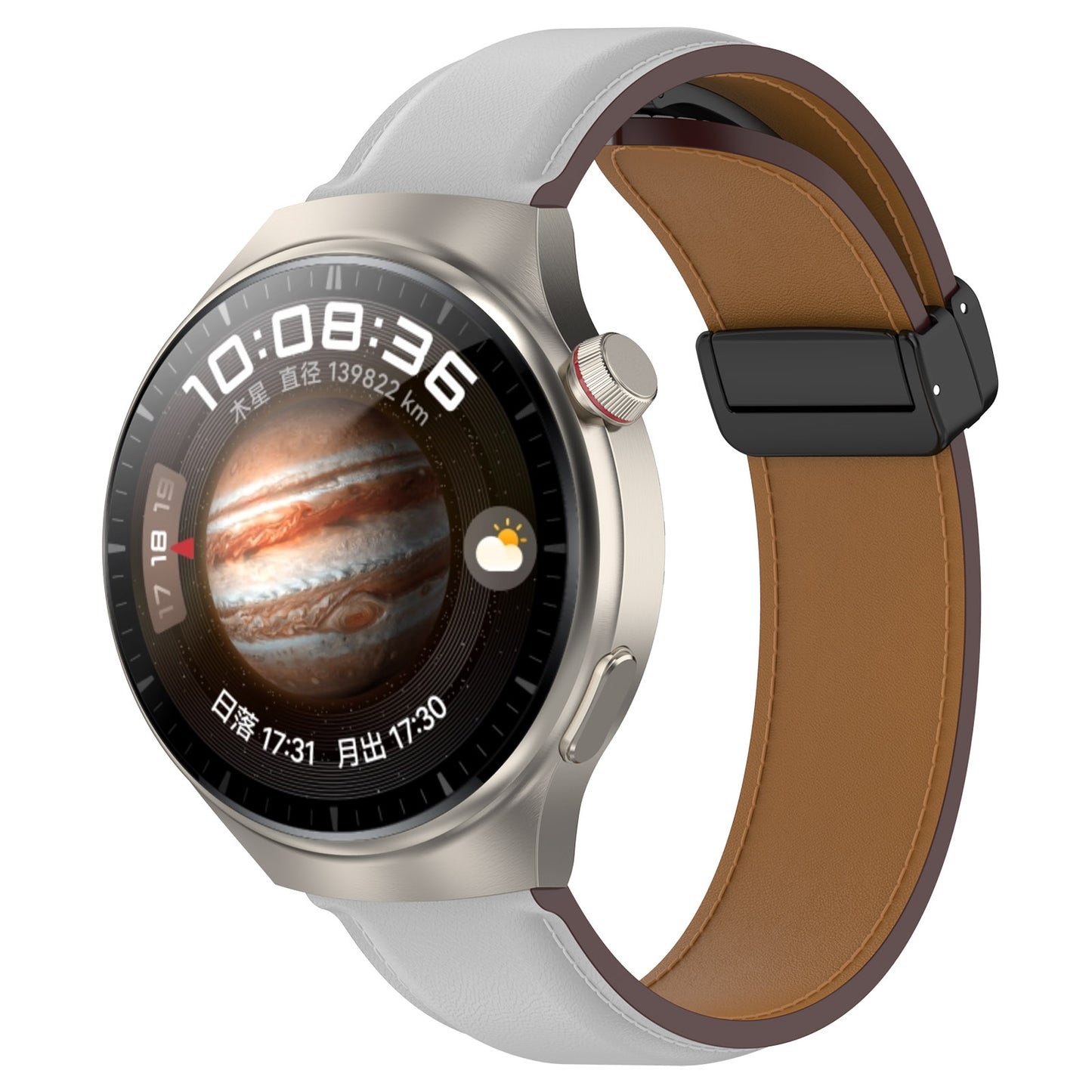 For Samsung Galaxy Watch 6 40mm 44mm / Watch 5 40mm 44mm Watch Band 20mm Genuine Cow Leather Folding Buckle Wrist Strap