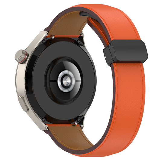 For Huawei Watch Buds / Watch 4 Pro / Watch 3 Pro Genuine Cow Leather Watch Strap 22mm Folding Buckle Wristband