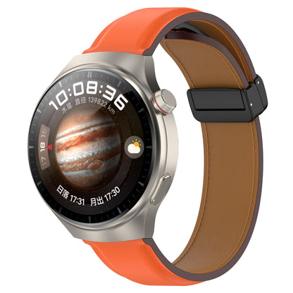 For Huawei Watch Buds / Watch 4 Pro / Watch 3 Pro Genuine Cow Leather Watch Strap 22mm Folding Buckle Wristband