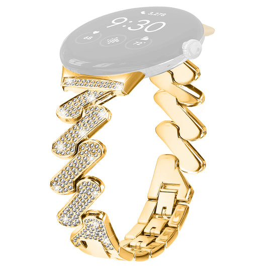 For Google Pixel Watch 2 / Pixel Watch Zinc Alloy Watch Band Light Luxury Rhinestone Decorated Watch Strap