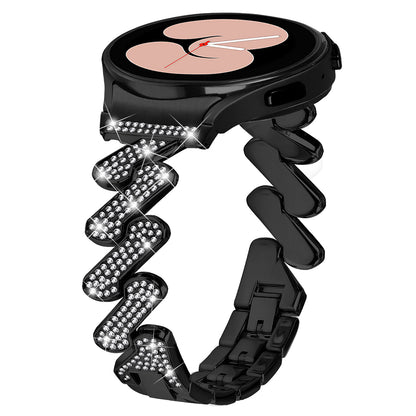For Samsung Galaxy Watch4 40 / 44mm / Watch 5 40 / 44mm / Watch4 Classic 42 / 46mm Metal Rhinestone Watch Band with Connector