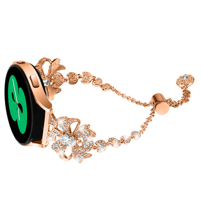 For Huami Amazfit Cheetah 20mm Stainless Steel Watch Band Rhinestone Bowknot Wrist Strap Bracelet