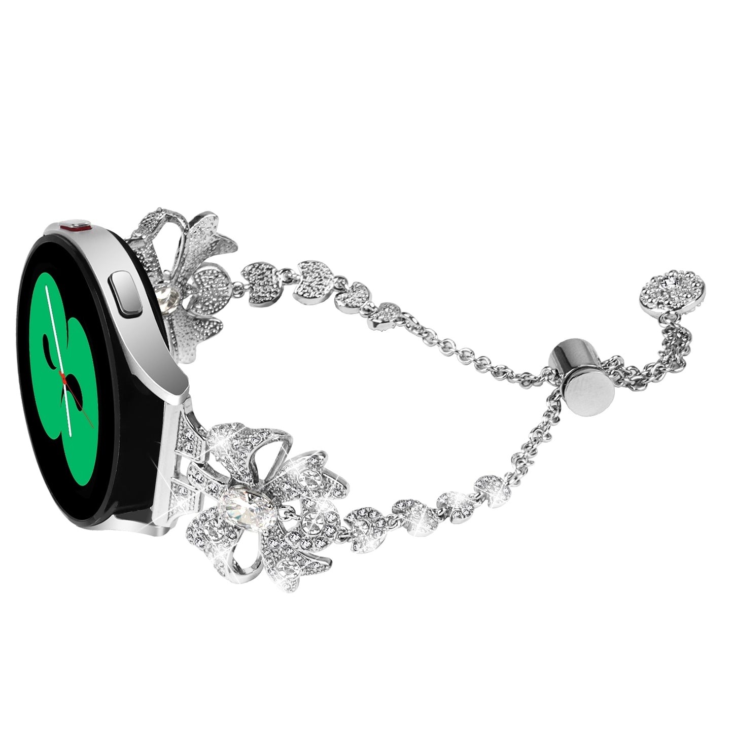 For Huami Amazfit Cheetah 20mm Stainless Steel Watch Band Rhinestone Bowknot Wrist Strap Bracelet