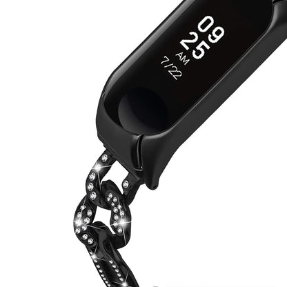 For Xiaomi Mi Band 7 Rhinestone Decor Alloy Watch Band with Watch Case