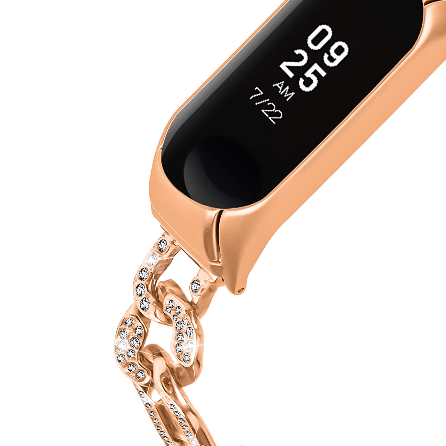 For Xiaomi Mi Band 7 Rhinestone Decor Alloy Watch Band with Watch Case