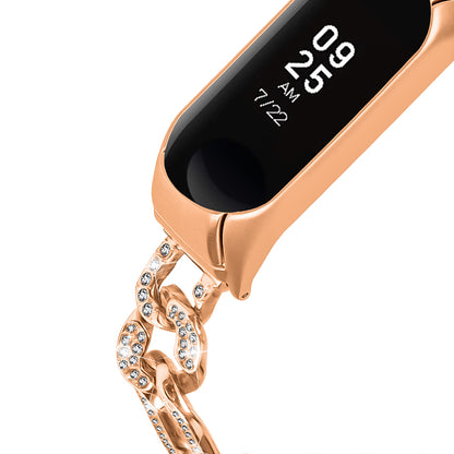 For Xiaomi Mi Band 7 Rhinestone Decor Alloy Watch Band with Watch Case