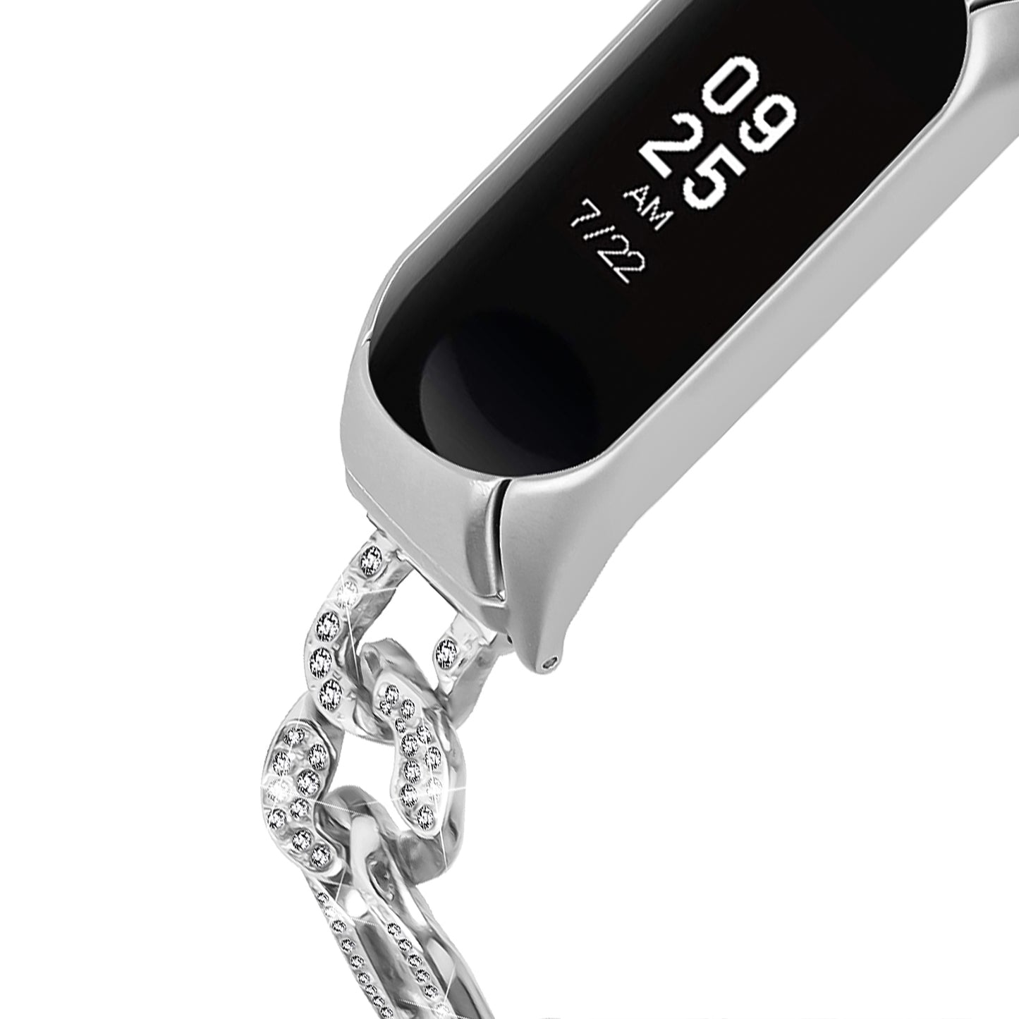 For Xiaomi Mi Band 7 Rhinestone Decor Alloy Watch Band with Watch Case