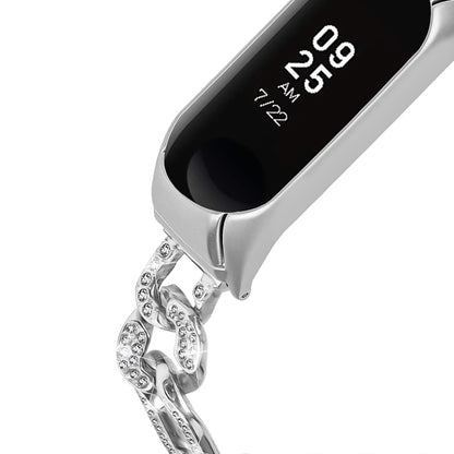 For Xiaomi Mi Band 7 Rhinestone Decor Alloy Watch Band with Watch Case