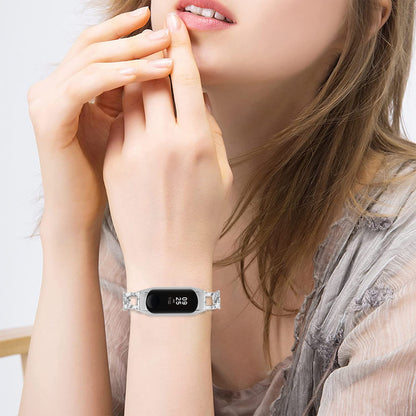 For Xiaomi Mi Band 7 Rhinestone Decor Alloy Watch Band with Watch Case