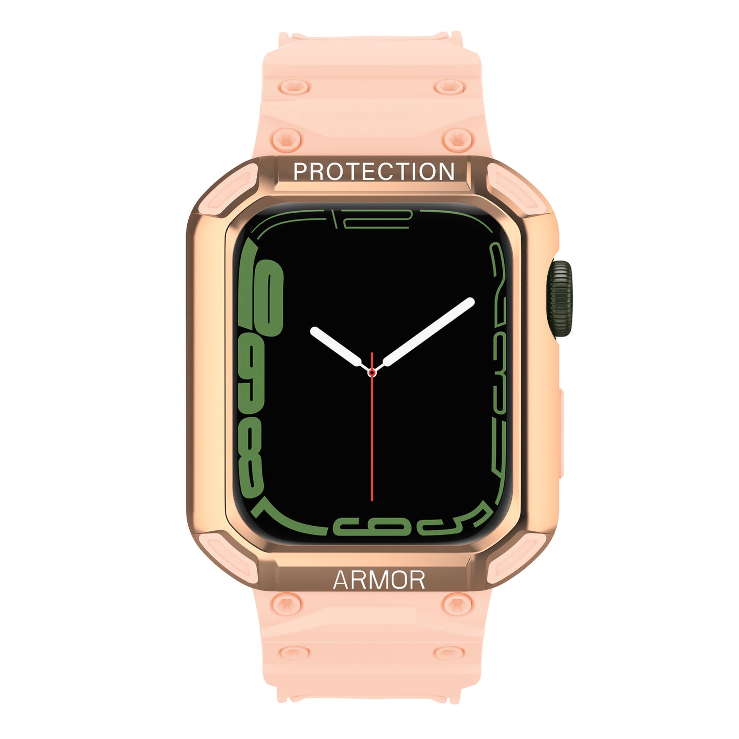 For Apple Watch Series 8 / 7 45mm / 6 / 5 / 4 / SE / SE (2022) 44mm 2-in-1 TPU Watchband Watch Case with PC Top Cover