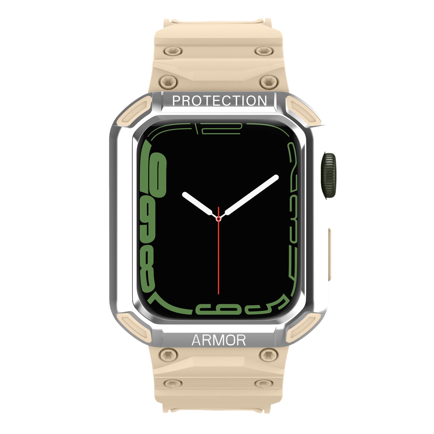For Apple Watch Series 8 / 7 45mm / 6 / 5 / 4 / SE / SE (2022) 44mm 2-in-1 TPU Watchband Watch Case with PC Top Cover