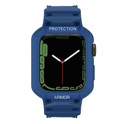 For Apple Watch Series 8 / 7 45mm / 6 / 5 / 4 / SE / SE (2022) 44mm 2-in-1 TPU Watchband Watch Case with PC Top Cover
