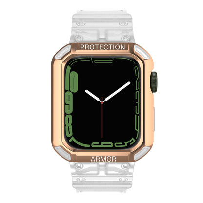 For Apple Watch Series 8 / 7 45mm / 6 / 5 / 4 / SE / SE (2022) 44mm 2-in-1 TPU Watchband Watch Case with PC Top Cover