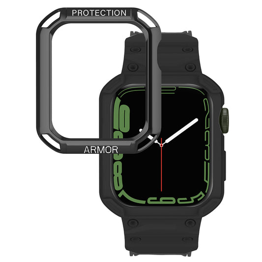 For Apple Watch Series 8 / 7 41mm / 6 / 5 / 4 / SE / SE (2022) 40mm 2-in-1 TPU Wrist Strap Watch Case with PC Top Cover