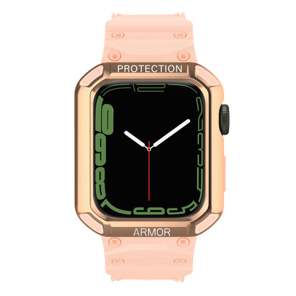 For Apple Watch Series 8 / 7 41mm / 6 / 5 / 4 / SE / SE (2022) 40mm 2-in-1 TPU Wrist Strap Watch Case with PC Top Cover