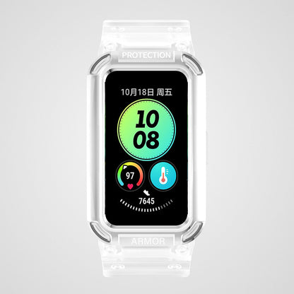 For Huawei Band 6 / 7 / 8 TPU Watch Strap + Hard PC Protective Case Smartwatch Band Protector