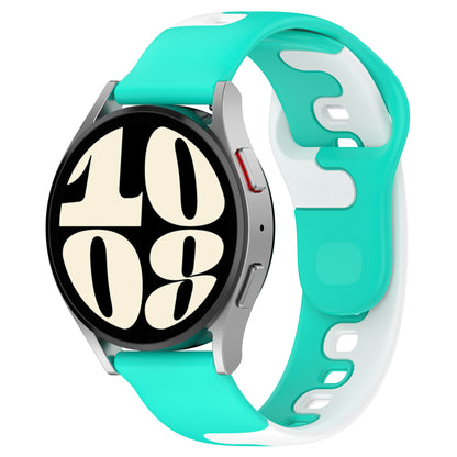 For Samsung Galaxy Watch6 / Watch6 Classic / Watch 5 / 5 Pro / Watch4 / Watch4 Classic Dual Color Watch Strap 20mm Silicone Watchband