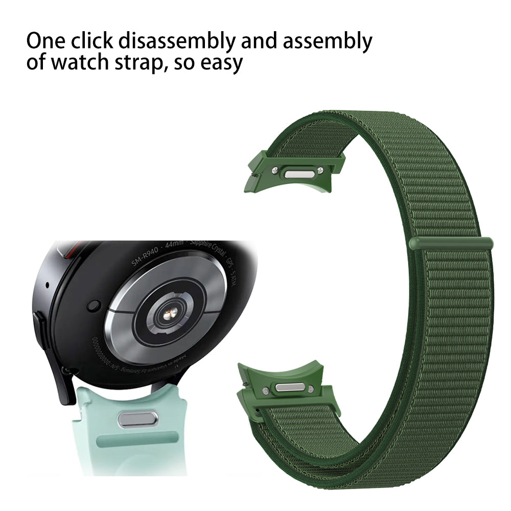 For Samsung Galaxy Watch6 / Watch6 Classic / Watch 5 / Watch 5 Pro Adjustable Nylon Watch Strap Breathable Smart Watch Band