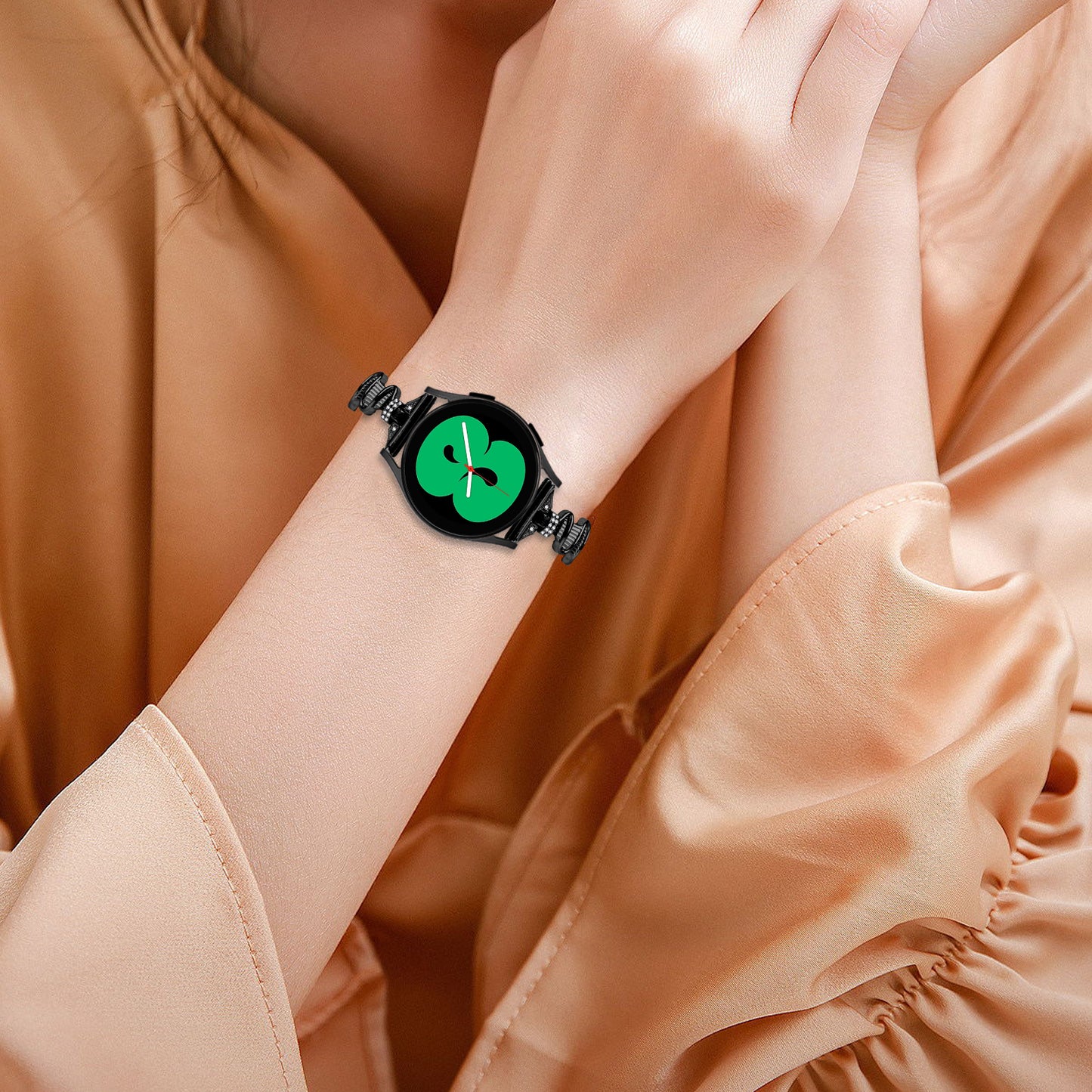For Samsung Galaxy Watch4 / 4 Classic / Watch 5 Alloy Watch Band 20mm Rhinestones Decor Bracelet Strap