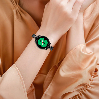 For Samsung Galaxy Watch4 / 4 Classic / Watch 5 Alloy Watch Band 20mm Rhinestones Decor Bracelet Strap